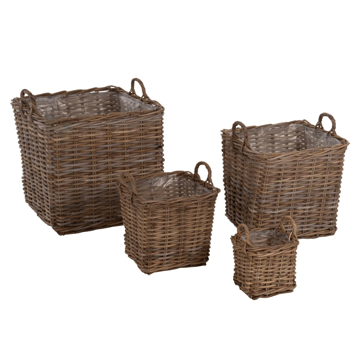 Set koshash dekorative Kater 4-pjesësh 52x52x50-57Hcm (HM9657), gri Set koshash dekorative Kater 4-pjesësh 52x52x50-57Hcm (HM9657), gri