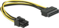 Kabllo Delock SATA 15-pin - PCIe 6-pin (82924), 0.21m, e verdhë