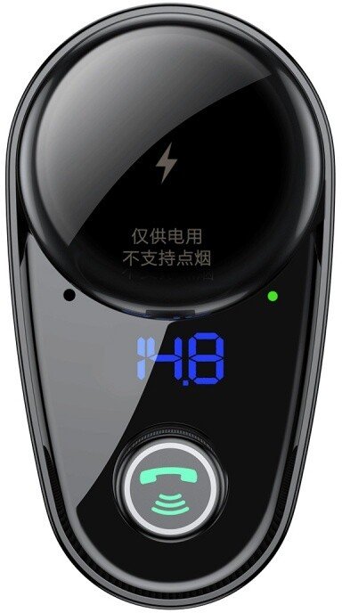 Transmetues Baseus Locomotive Bluetooth/FM për makinë, i zi