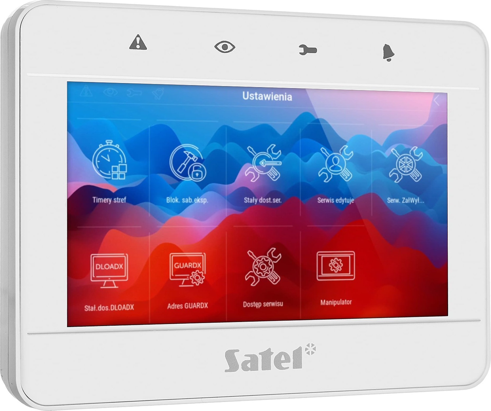 Panel alarmi Satel INT-TSG2R-W, ekran me prekje 4.3
