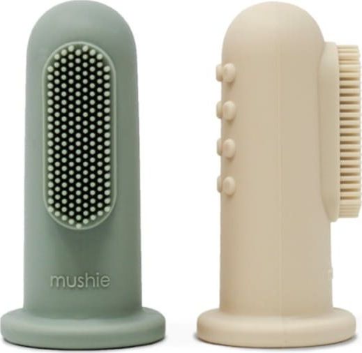 Furçë Mushie Finger Cambrige, e kaltër, 2 copë