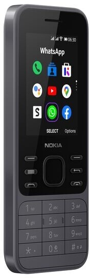 Celular Nokia 6300 4G, 2x SIM, 2.4" QVGA, 512MB RAM, 4GB, e hirtë e errët
