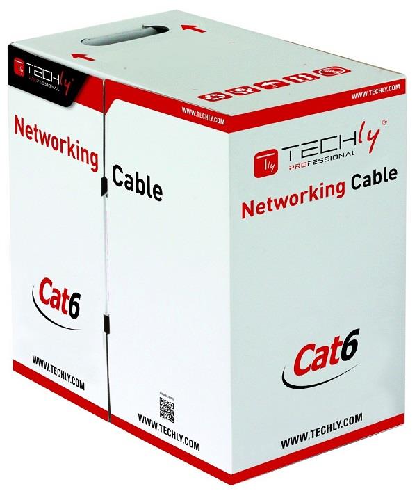 Kabllo instalimi Techly, UTP, Cat6, CCA, 305m, e hirtë