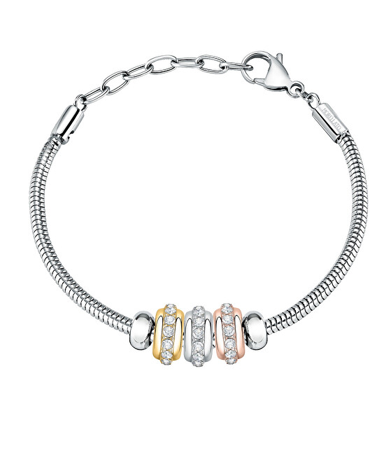 Morellato Drops SCZ1253 Челична Нараквица со Шарм и Циркони, Rose Gold