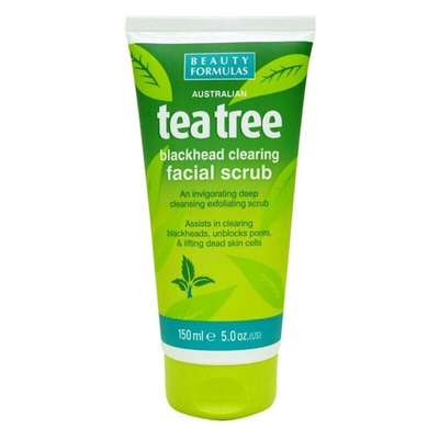 Skrab për fytyrë Beauty Formulas Tea Tree Blackhead Clearing, 150 ml