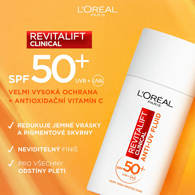 Lëng mbrojtës për fytyrë L´Oréal Paris Revitalift Clinical SPF50+ with vitamin C (Anti-UV Fluid), 50 ml