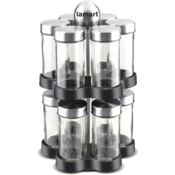 Set kavanoza për erëza Lamart LT7044, 12 copë, transparente
