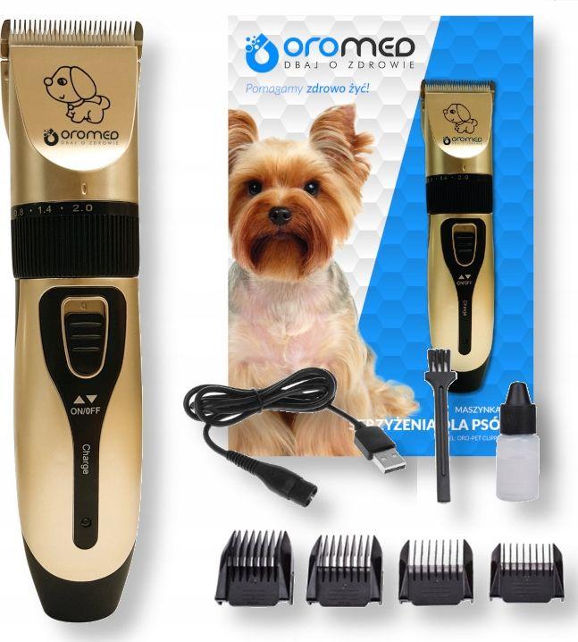 Makinë prerëse për qen Oromed, USB, e artë/e zezë