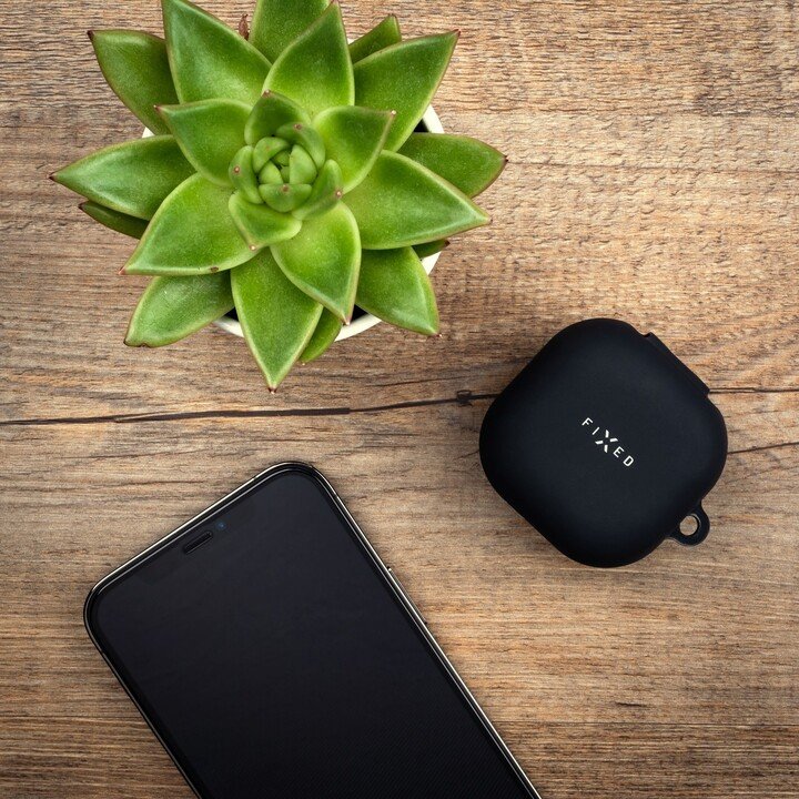 Mbrojtëse silikoni FIXED Silky për Samsung Galaxy Buds Live/ Buds Pro/ Buds 2, e zezë