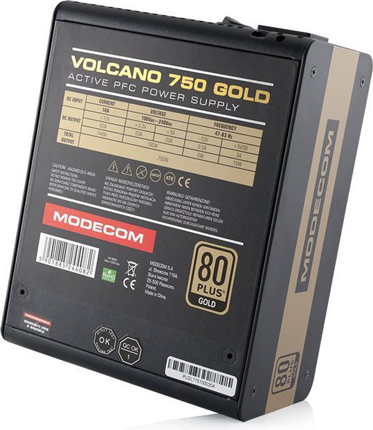 Modecom Volcano 750W Напојување, 80PLUS Gold