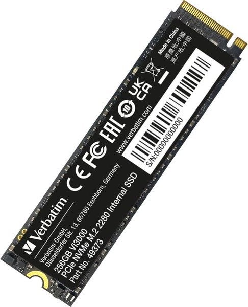 SSD диск Verbatim Vi3000, 256GB, M.2 2280 PCI-E x4 Gen3 NVMe