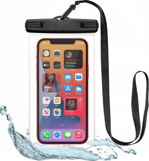 Mbështjellës për celular Tech-Protect, i papërshkueshëm nga uji, univerzal, i zi/transparent