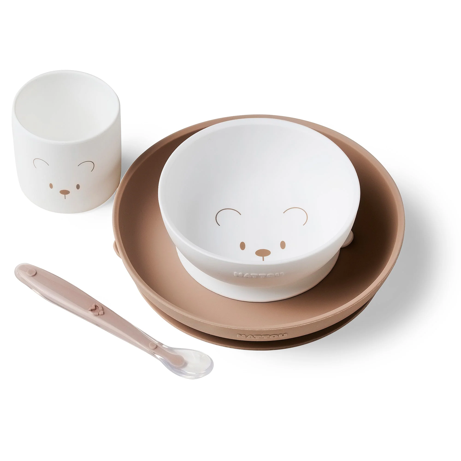Set ushqimi për Fëmijë prej Silikoni, 4 copë 19,2 cm - Silikon, i Bardhë, Bezhë Set ushqimi për Fëmijë prej Silikoni, 4 copë 19,2 cm - Silikon, i Bardhë, Bezhë