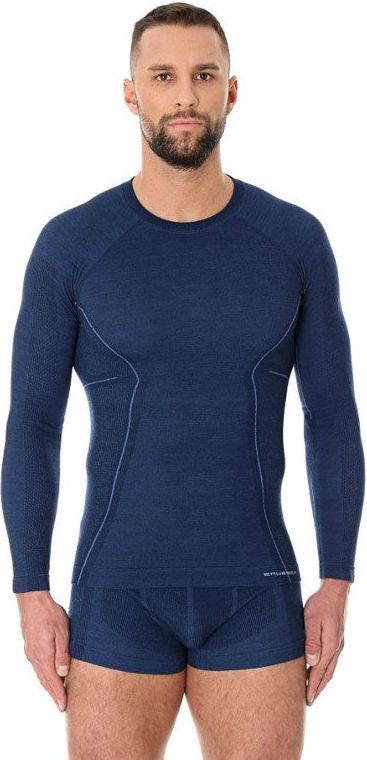 Bluzë e mbrendshme për meshkuj Brubeck Active Wool, M, e kaltër