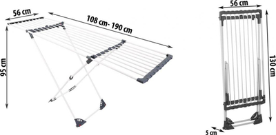 Tharëse rrobash Massido Ursula, 95 x 56 x 190 cm, e bardhë