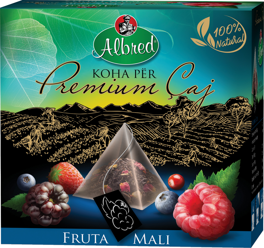 Albred PREMIUM Çaj, fruta mali, 20 filterë