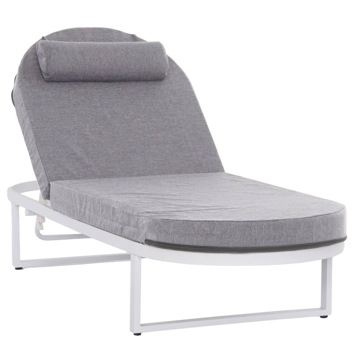 Shezllon profesional Mallow 198x71x40,5-103Hcm (HM10715.01), bardhë/ gri