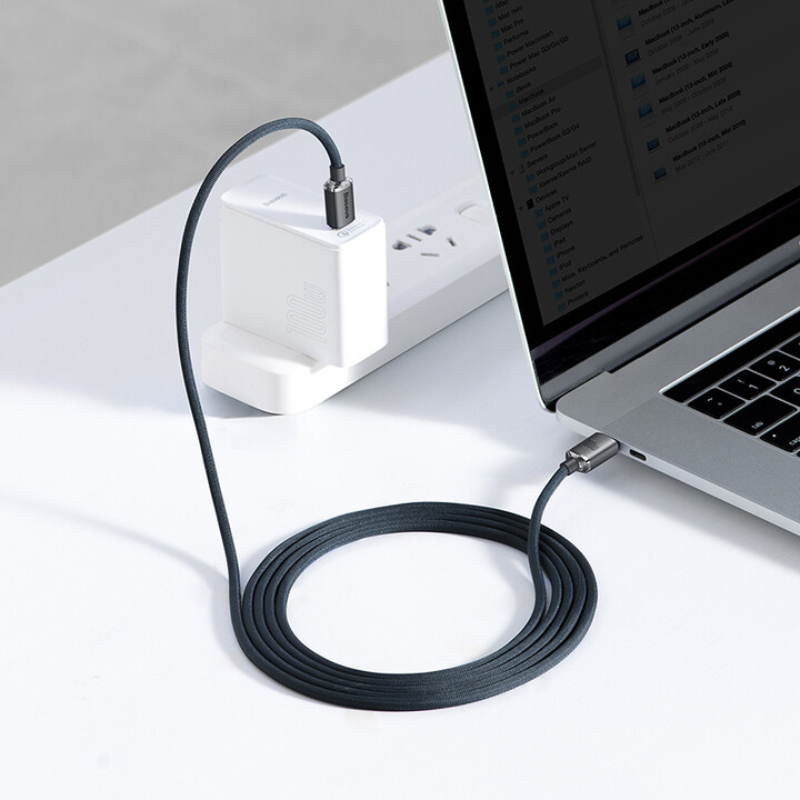 Baseus кабел за полнење/податоци Crystal Shine Series USB-C - USB-C, 100W, 2m, црн