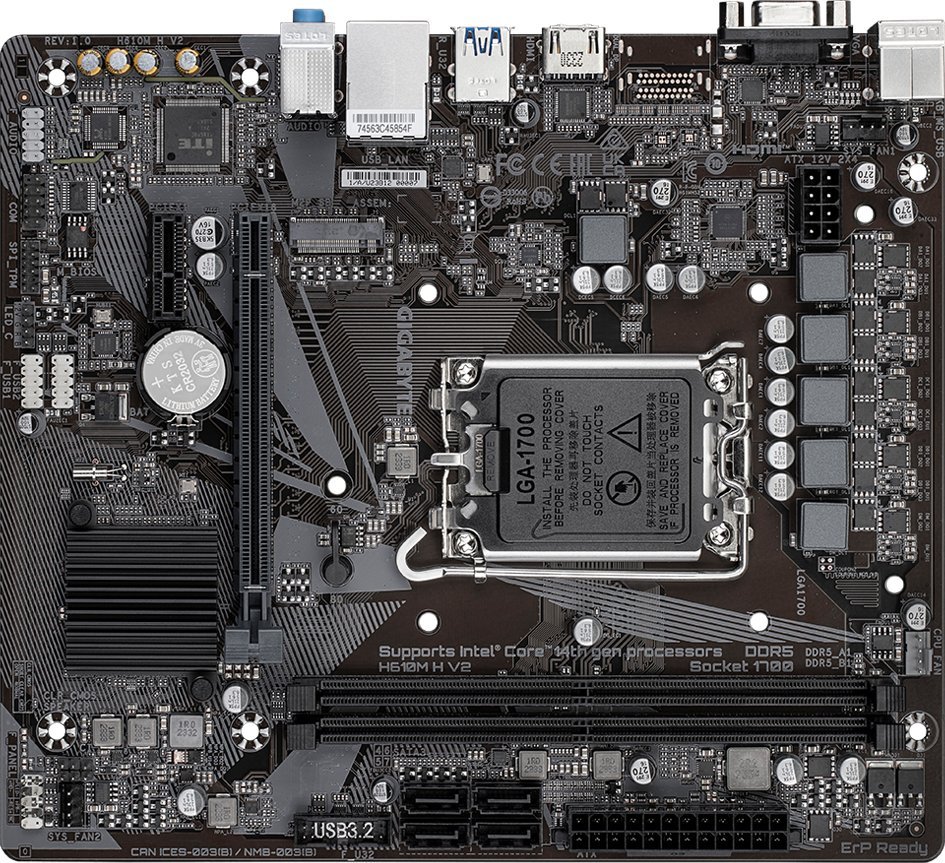 Pllakë amë Gigabyte, Intel H610, 64GB DDR5, Micro ATX
