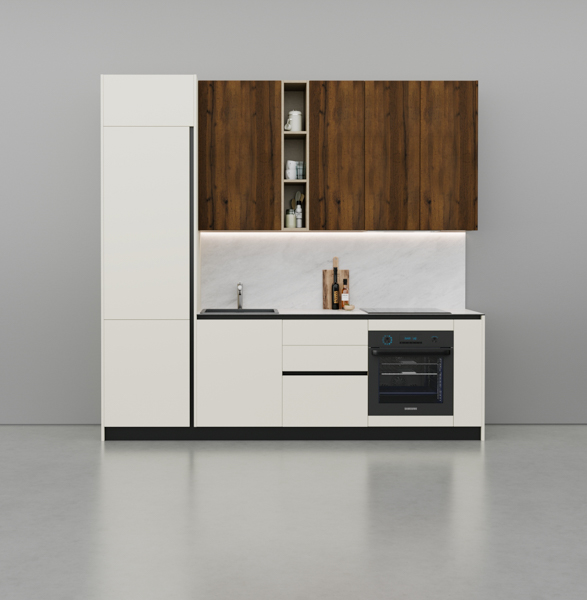 Kuzhinë IMMIGRAND SYSTEMS, Lineare, Pastel Beige/Dark Oak