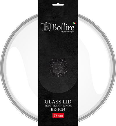 Kapak xhami për tenxhere Bollire Stiklinis Dangtis, 28 cm, transparent