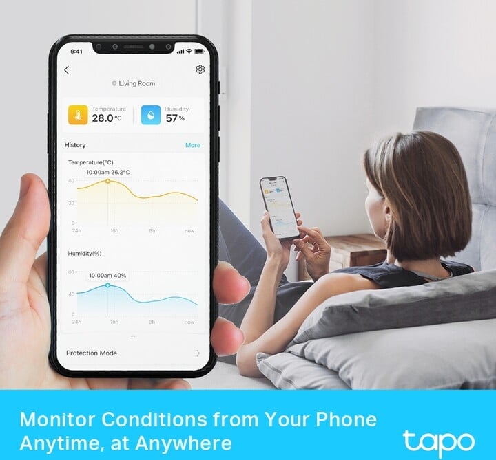 Sensor i detektimit të lagështisë dhe temperaturës TP-Link Tapo T315 për H100