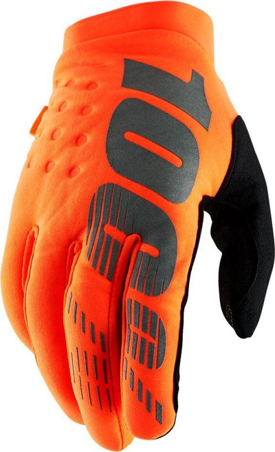 100% Brisker Gloves, Fluo Orange/Black