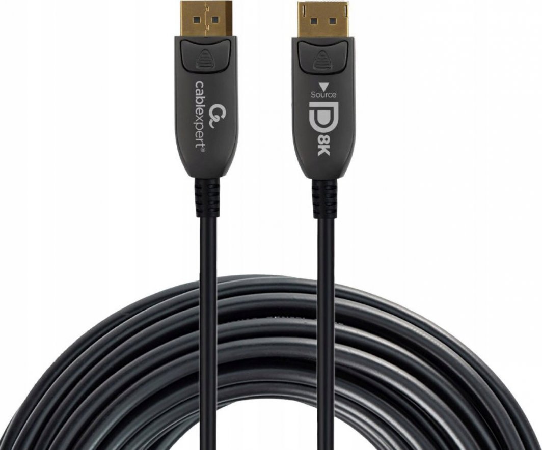 Kabllo Germbird Displayport-Displayport, 5m, e zezë