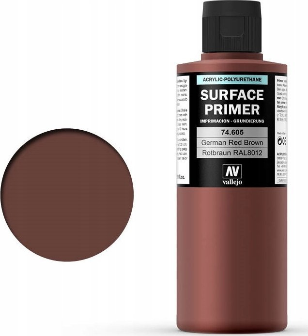 Primer poliuretani Vallejo AV Polyurethane VAL74605, 200ml, German Red Brown RAL 8012, kafe e kuqërremtë