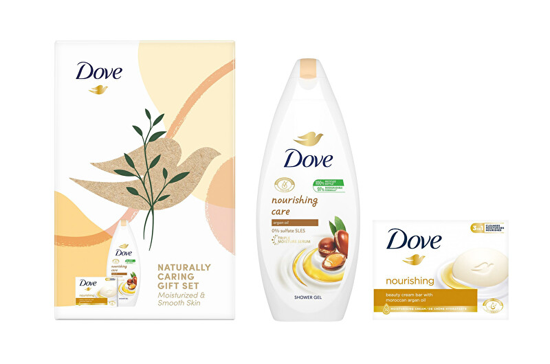Set për trup Dove Nourishing Care, Xhel dushi 250 ml + sapun i ngurtë 100 g