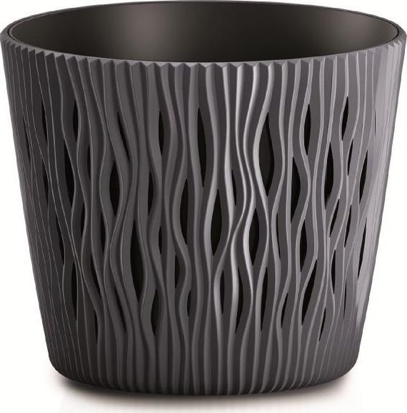 Vazo lulesh Kraftika Sand Flowerpot Round, 18.9 cm, antracit