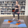 Shtresë për ushtrime One Fitness puzzle, 9 pjesë, e kaltër/e hirtë