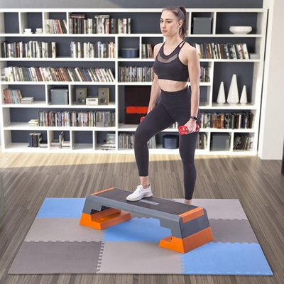 Shtresë për ushtrime One Fitness puzzle, 9 pjesë, e kaltër/e hirtë