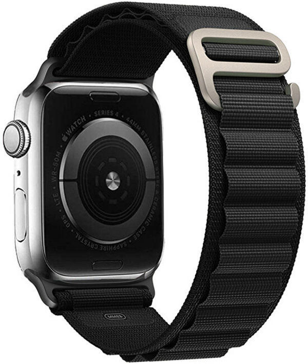 Rrip silikoni 4wrist për orë të mençur Apple Alpine 42/44/45/49mm, i zi/hiri