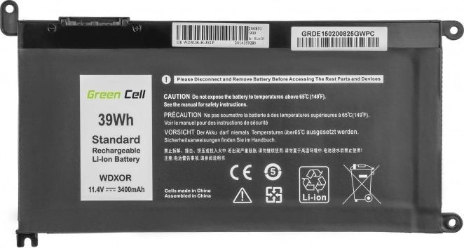 Bateri Green Cell WDXOR për Dell Inspiron, 11.4 V 3400 mAh