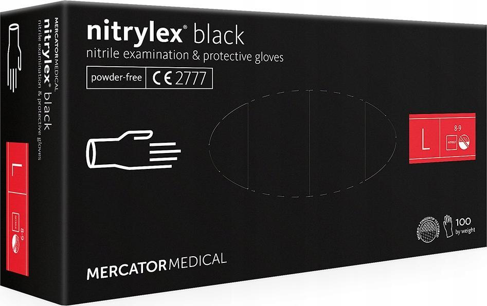 Dorëza nitrile Mercator RD30104004, të zeza, 100 copë, L