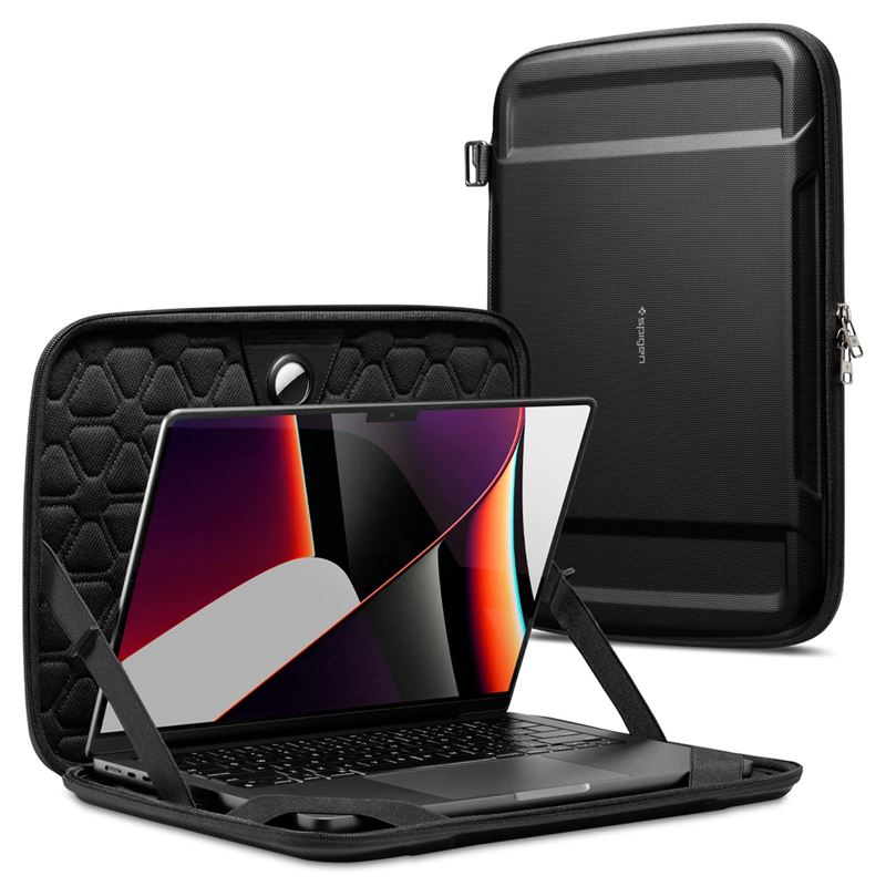 Mbështjellëse për MacBook Pro 14" M3 2023/M2 2023/M1 2021 Spigen Rugged Armor Pro, e zezë