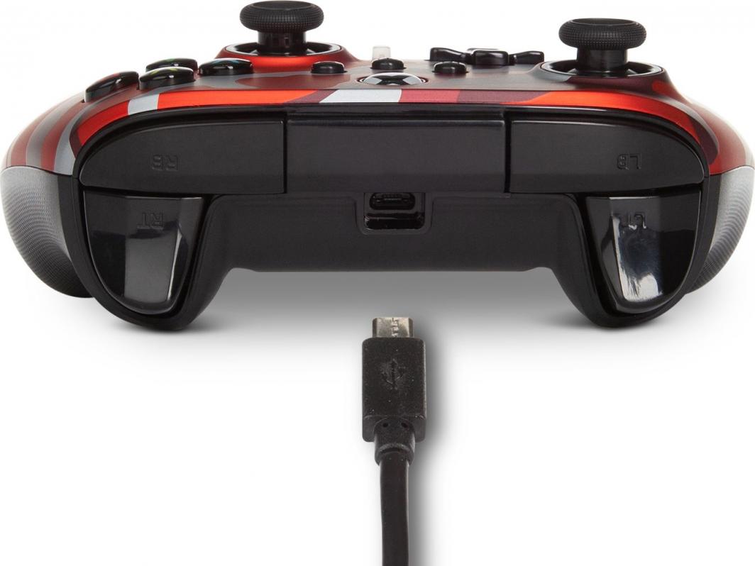 Kontroller PowerA XS Enhanced Metallic Red Camo, me kabllo, i kuq