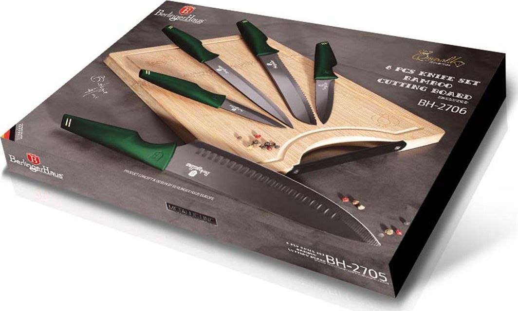 Set thika të kuzhines Berlinger Haus BH-2706, 5 copë, të gjelbra