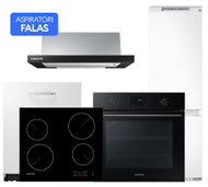 Set montues Samsung, enëlarëse + frigorifer + aspirator + pllakë + furrë Set montues Samsung, enëlarëse + frigorifer + aspirator + pllakë + furrë