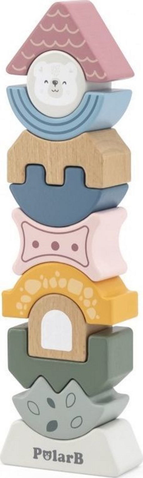 Kullë druri puzzle Viga Toys VIGA PolarB, 11 copë, shumëngjyrëshe