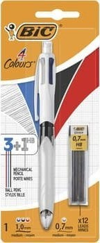 Stilolaps me 4 ngjyra dhe laps mekanik BIC, 1.0mm, 0.7mm, shumëngjyrësh