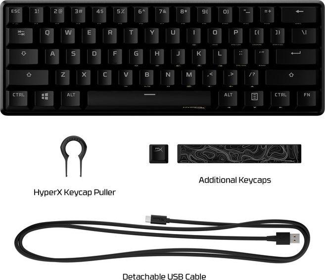 Tastierë HyperX Alloy Origins 60 (HKBO1S-RB-US / G), HyperX Red, US, e zezë