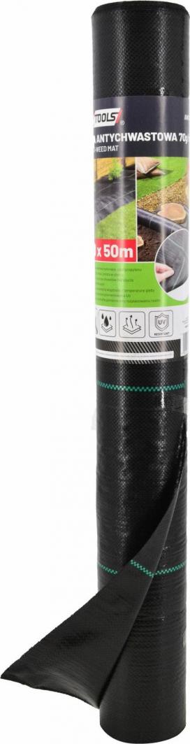 Shtresë mat kundër barërave të kopshtit AWTools, 70g, 1.1 x 50 m, e zezë Shtresë mat kundër barërave të kopshtit AWTools, 70g, 1.1 x 50 m, e zezë