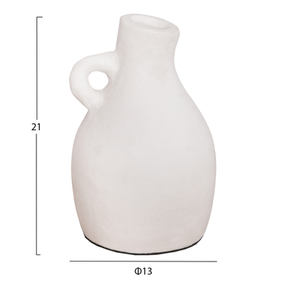 Vazo dekorative Clayvon Φ13x21Hcm (HM4405), bardhë