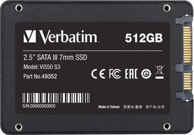Disk SSD Verbatim Vi550, 512 GB, 2.5 ", SATA III (49352) Disk SSD Verbatim Vi550, 512 GB, 2.5 ", SATA III (49352)