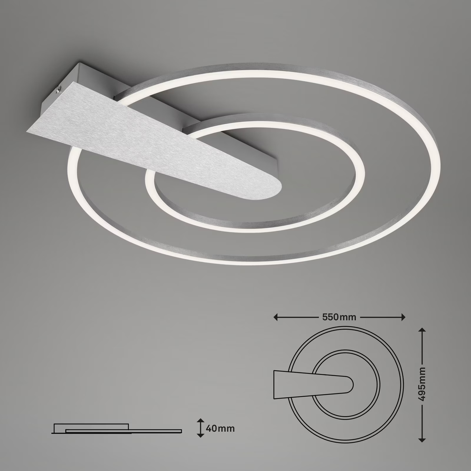 Ndriçues Briloner LED Frame Ø 49,5 cm 25W, 3000lm, hiri