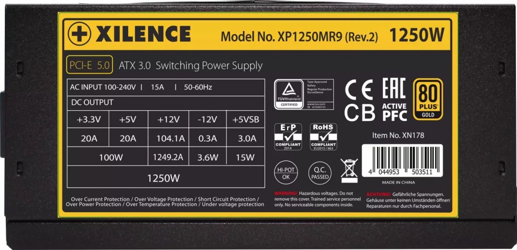 Burim energjie Xilence Performance X+ XP1250MR9.2 XN178 ATX 3.0, 1250W