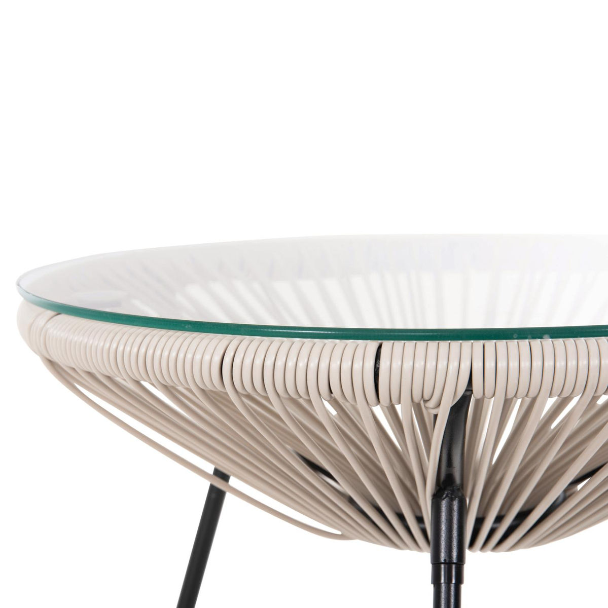 Tavolinë për kafe jashtme Allegra Φ47x45Hcm (HM5874.03), zezë/ bezhë