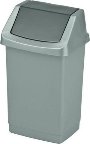 Kosh mbeturinash Curver Click It, 9L, kapak lëkundës, e bardhë granit